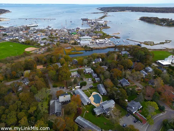 an aerial view of multiple house