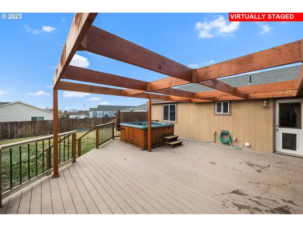 a view of a wooden bridge