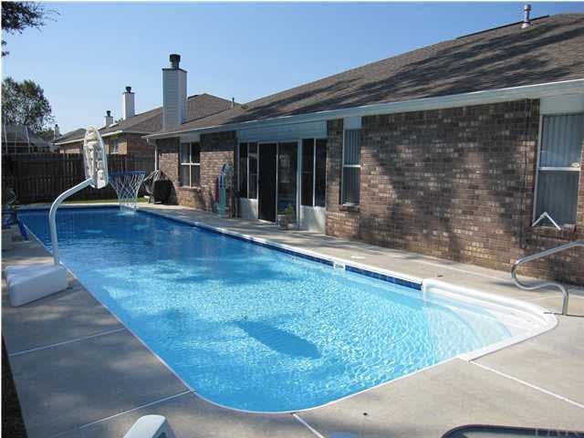3077 Red Fern Road Cantonment, FL 32533 - Photo 22 of 25 The pool depth goes from 3.5 ft to 6.6 ft. deep. 20' of shallow, 10' of gradual slope & roughly 20' of deep end. The pool is a wonderful 50' long! Imagine the summer fun!