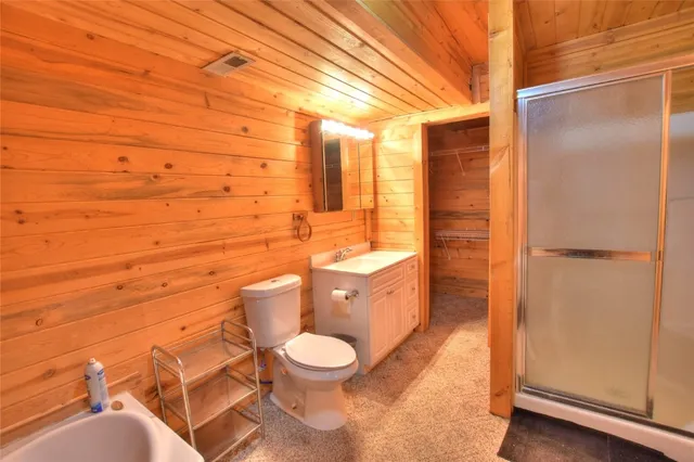 a view of a room with windows