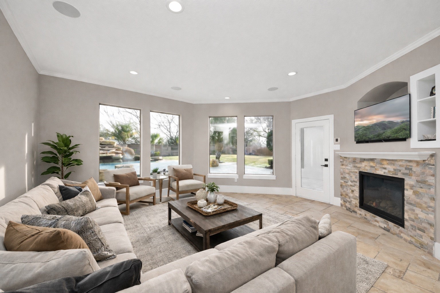 2211 Braer Ridge Drive Katy, TX 77494 - Photo 12 of 50 a living room with furniture fireplace and flat screen tv