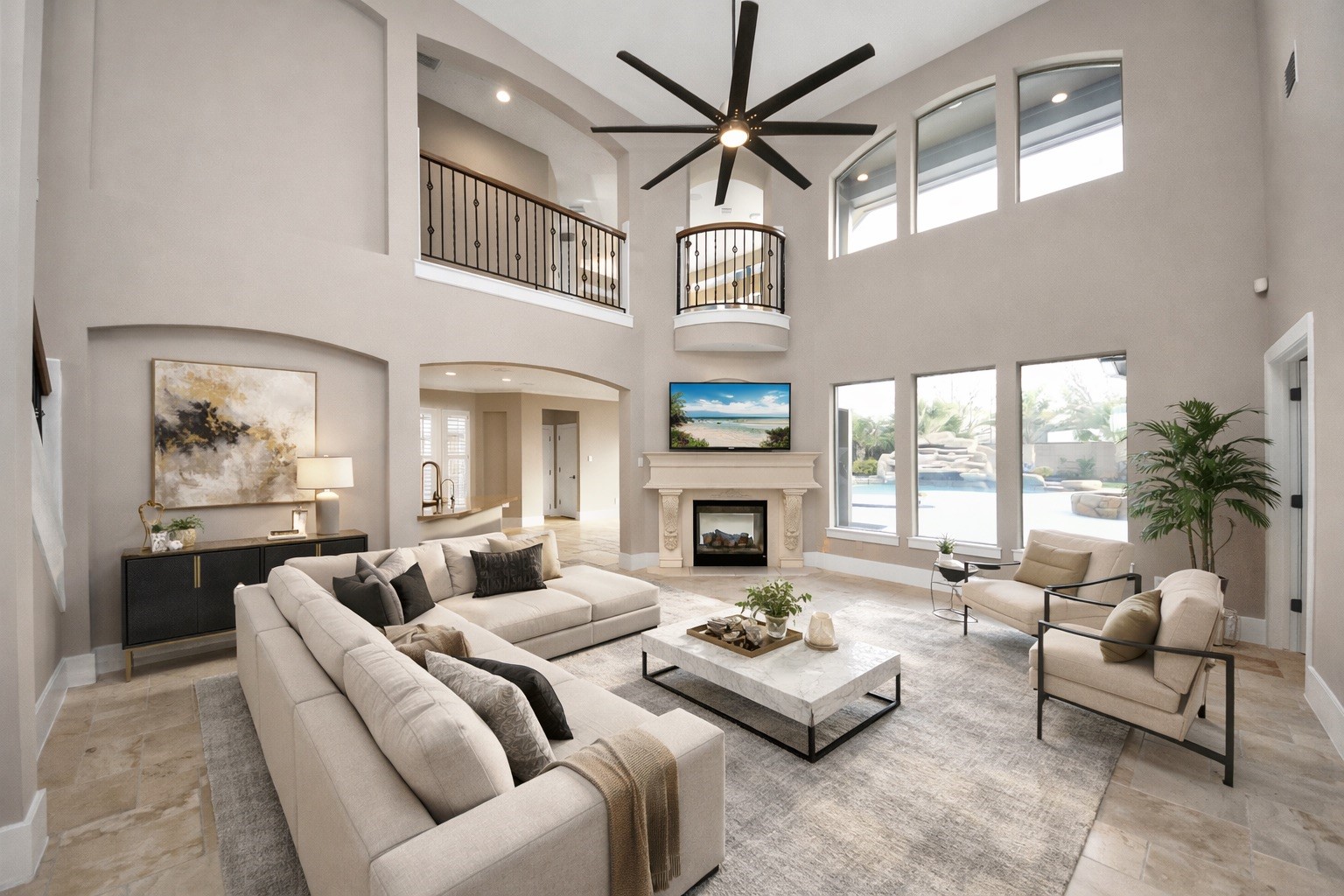 2211 Braer Ridge Drive Katy, TX 77494 - Photo 9 of 50 a living room with furniture fireplace and a large window