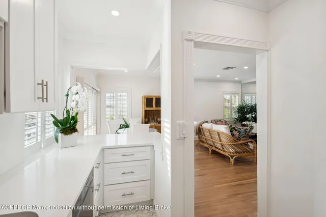 a view of living room and kitchen