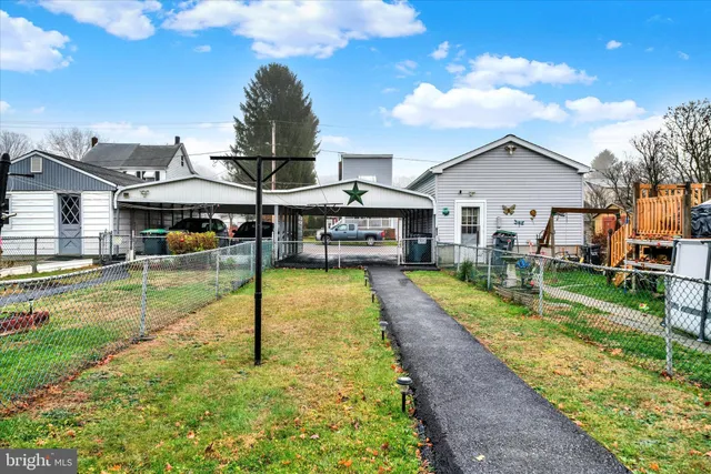 a view of a house with swimming pool and a yard
