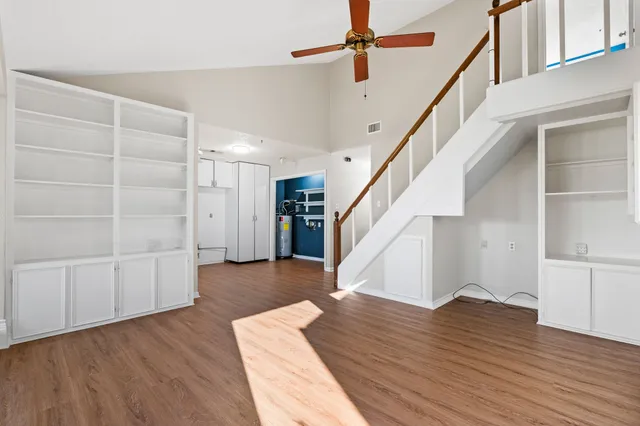 a view of entryway with wooden floor