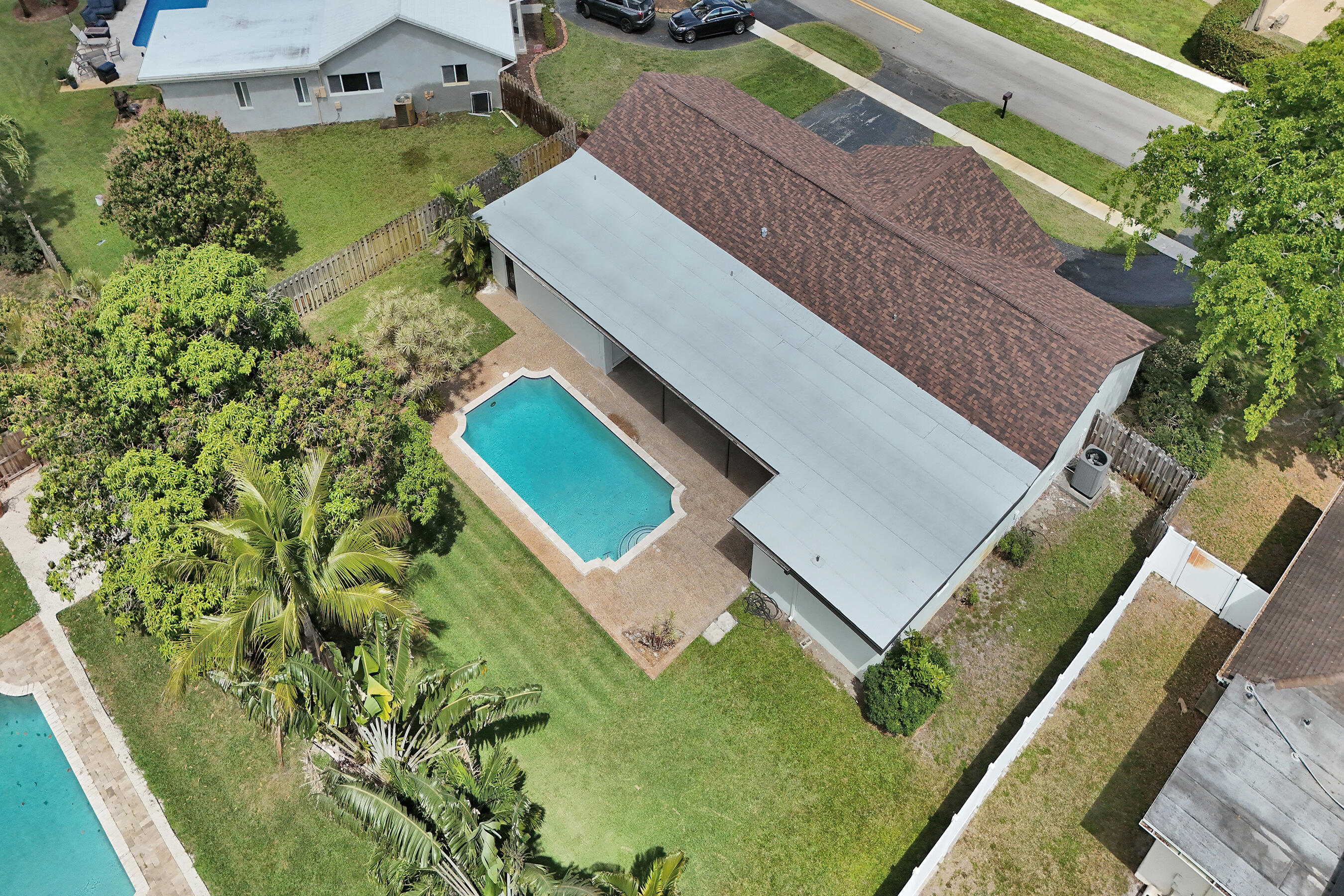 an aerial view of a house
