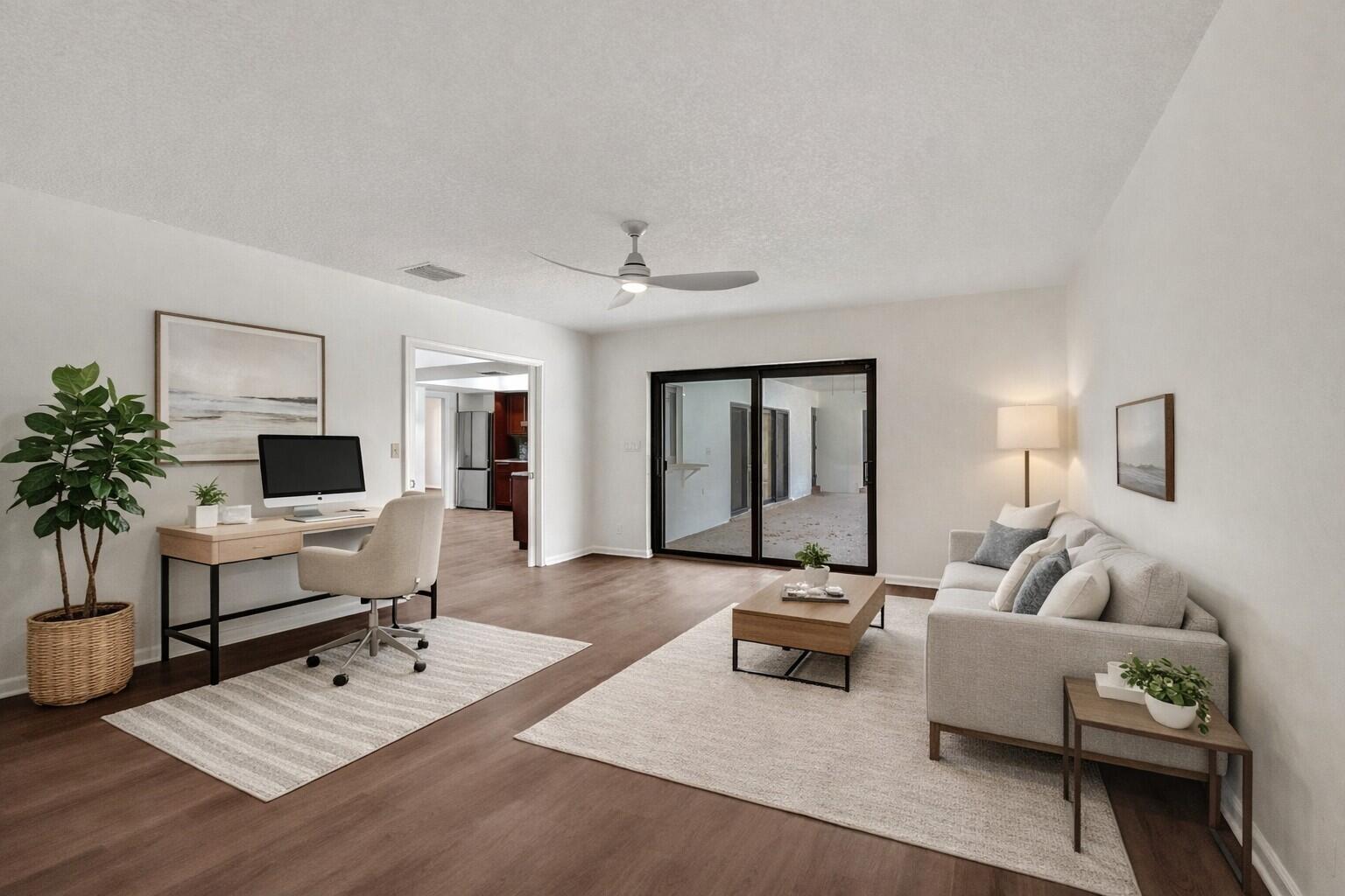 1321 Southwest 74th Terrace Plantation, FL 33317 - Photo 8 of 59 a living room with furniture and wooden floor