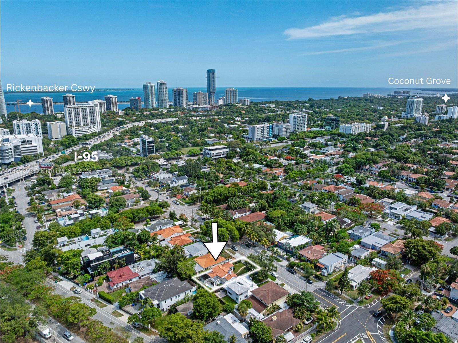 443 Southwest 18th Road Miami, FL 33129 - Photo 6 of 26 an aerial view of a city with lots of residential buildings