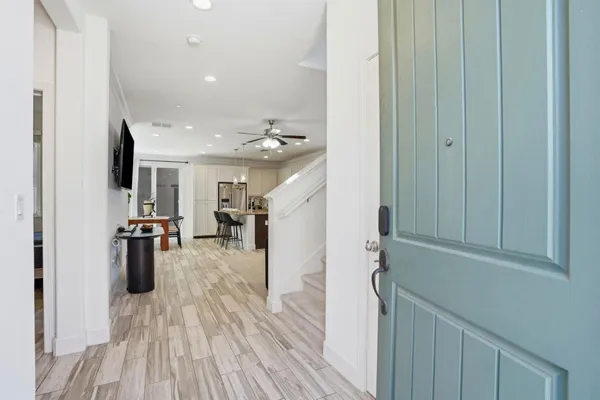 a view of kitchen and dining room