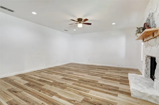 a view of a livingroom with a fireplace