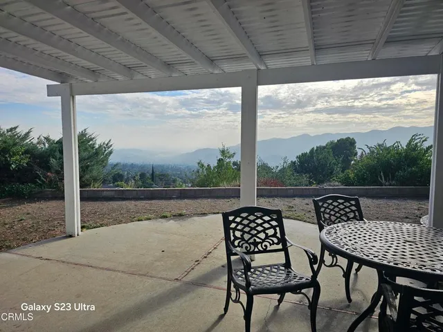 a outdoor view with a sitting space