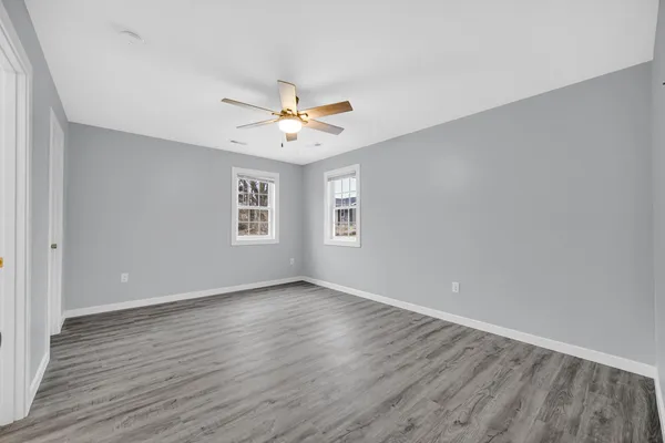 a view of a livingroom with a flat screen tv