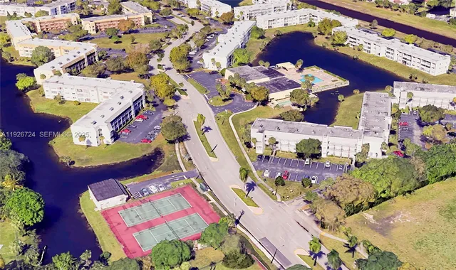 an aerial view of a city