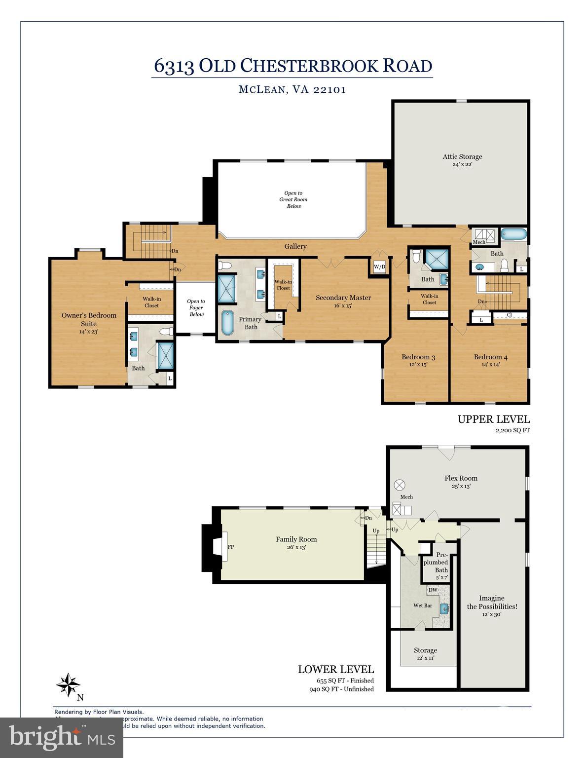 6313 Old Chesterbrook Road McLean, VA 22101 - Photo 51 of 51 Upper & Lower Level Floor Plan