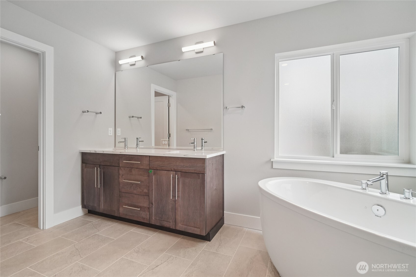 3822 194th Street Southeast Bothell, WA 98012 - Photo 23 of 29 a bathroom with a double vanity sink mirror and double