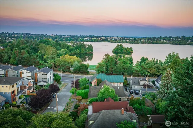 a view of a city and a lake view