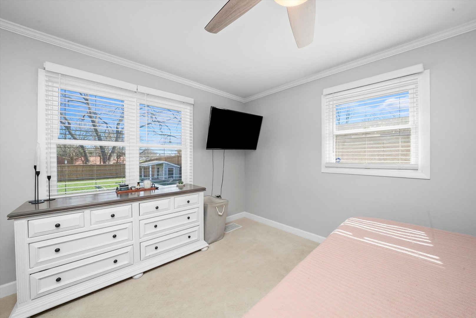 3908 Owl Drive Rolling Meadows, IL 60008 - Photo 20 of 36 a bedroom with a bed and a flat screen tv