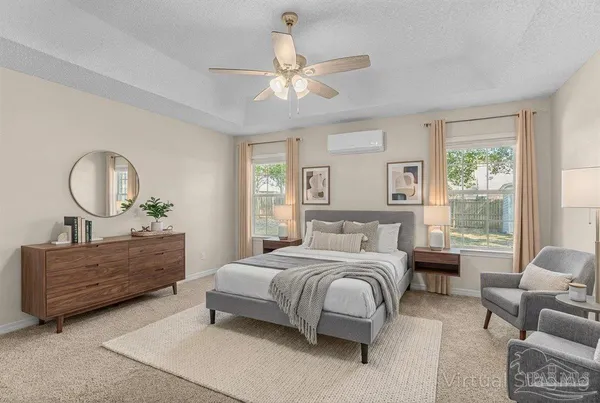 a bathroom with a granite countertop sink a mirror and a shower
