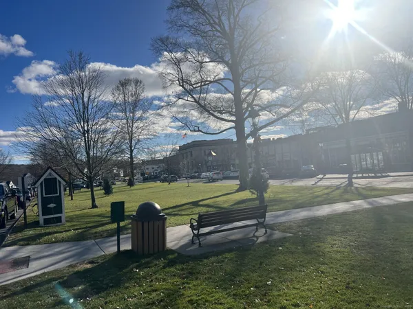 a view of street with houses