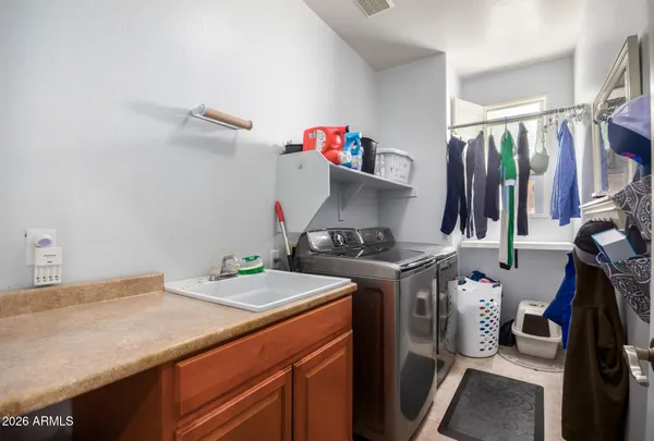 a view of a garage with storage