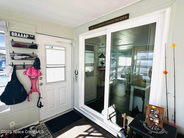 a backyard of a house with seating space