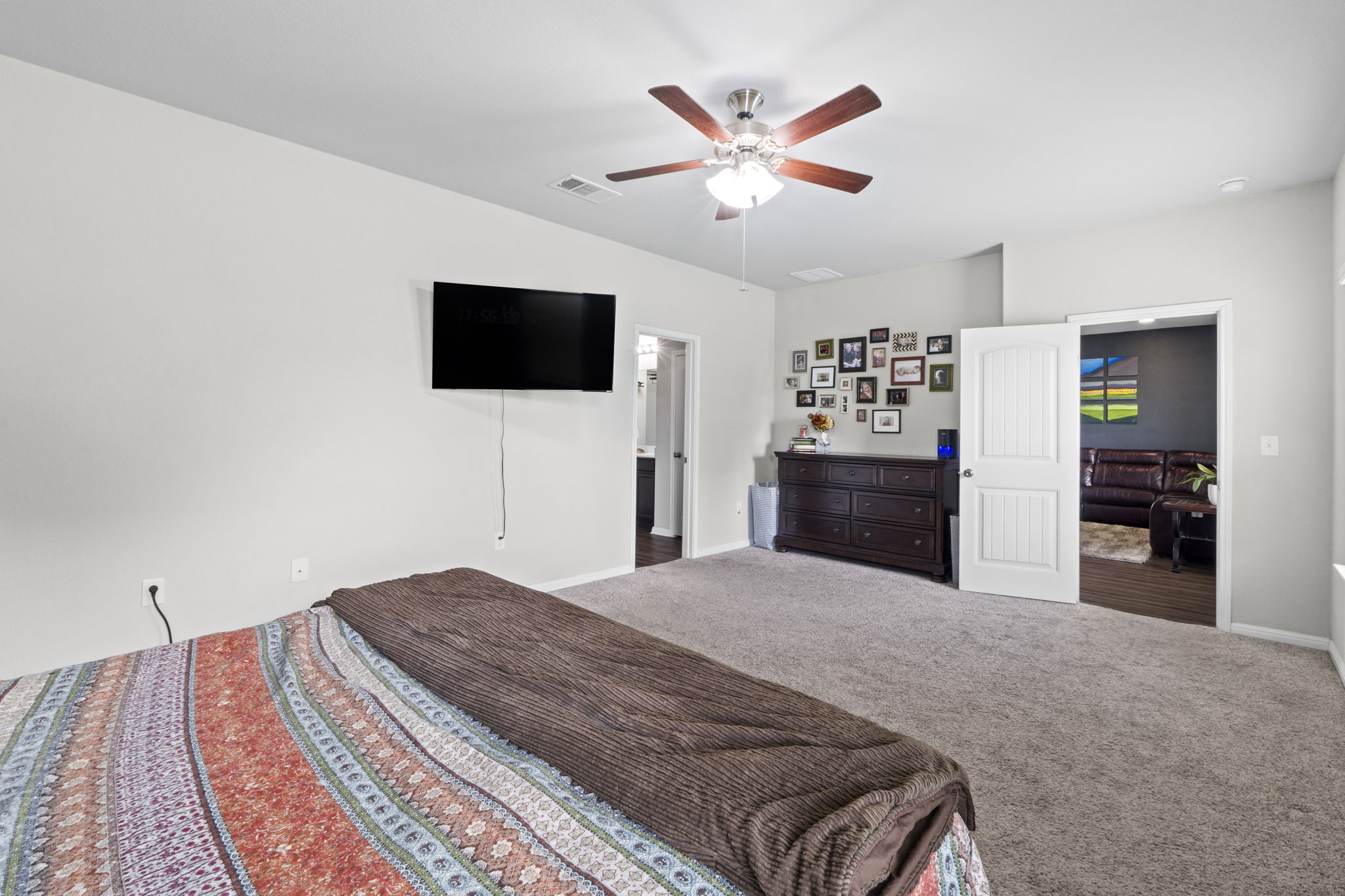 2417 Bridges Ranch Road Georgetown, TX 78628 - Photo 27 of 36 Bedroom with carpet flooring and ceiling fan