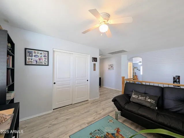 a living room with furniture