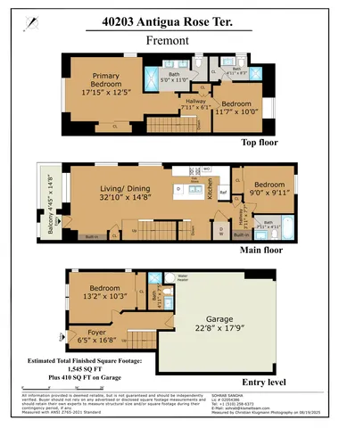 $998,000 | 40203 Antigua Rose Terrace, Fremont, CA 94538