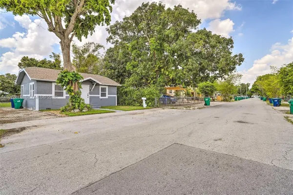 front view of a house with a street