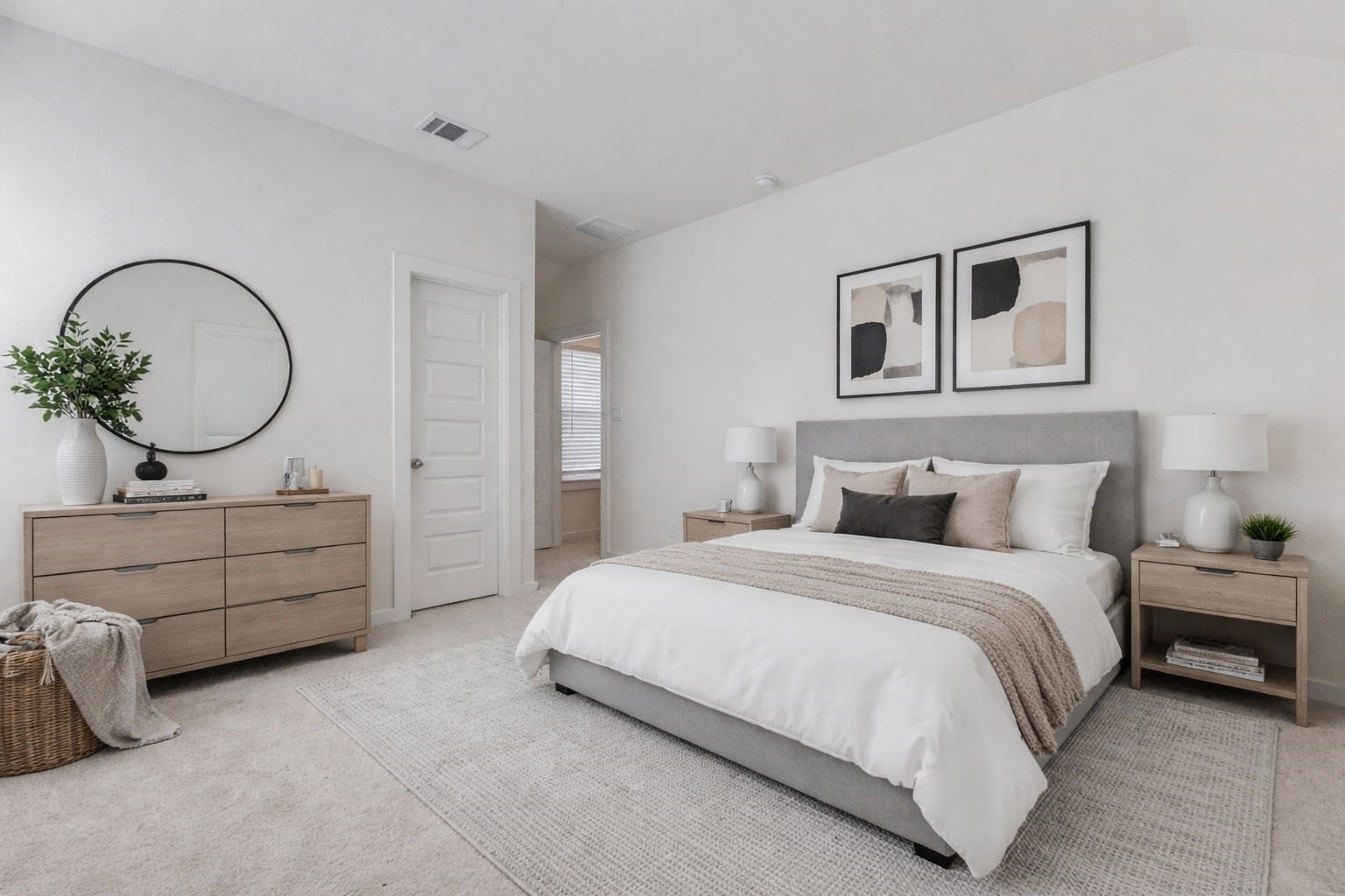 1131 Santee Court Rosharon, TX 77583 - Photo 5 of 31 One of the two well-sized secondary bedrooms, this space features soft carpet, clean walls, and a private entry to the hallway and shared bathroom. A great guest suite or personalized retreat for family members. This photo has been virtually staged for visual reference.