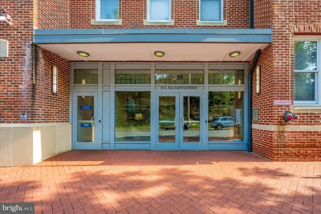 a view of a building with a outdoor space