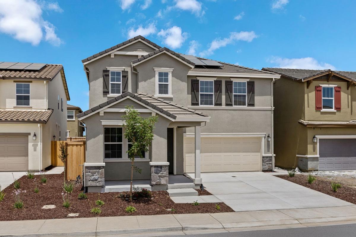 a front view of a house with windows