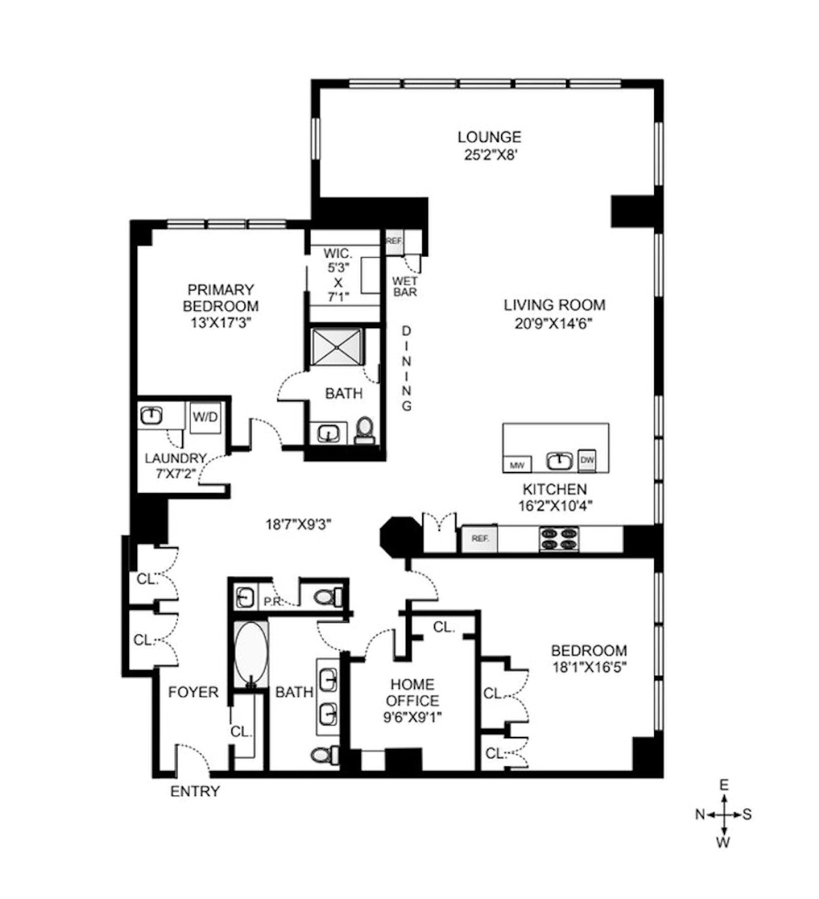 1 Main Street, Unit 5H Brooklyn, NY 11201 - Photo 14 of 14 a picture of a floor plan