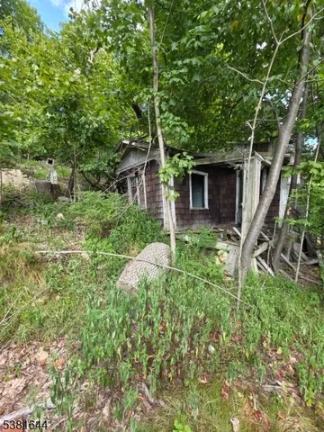 a view of backyard of house with green space
