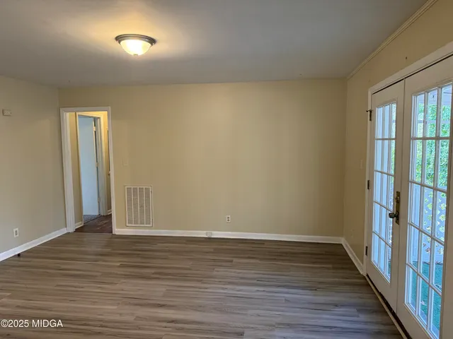 a view of outdoor space with a garden