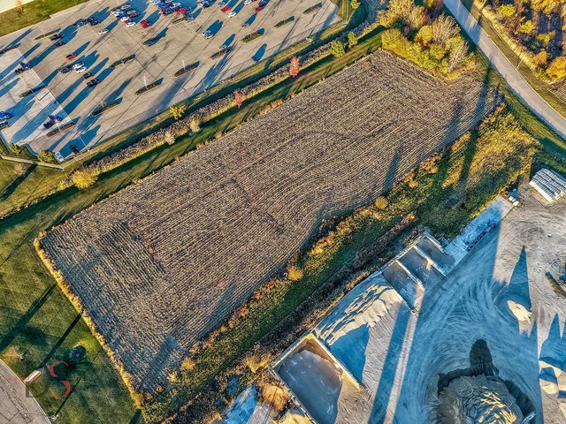 an aerial view of a house