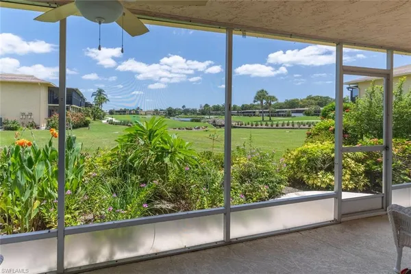 a view of a garden from a window