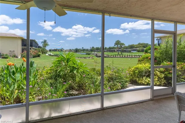 a view of a garden from a window