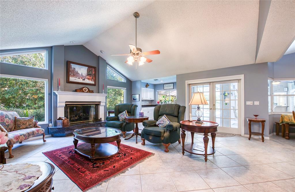 4901 Hallstead Way Tampa, FL 33647 - Photo 20 of 47 a living room with furniture a fireplace a lamp and a large window