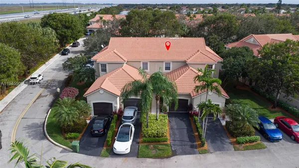 an aerial view of a house