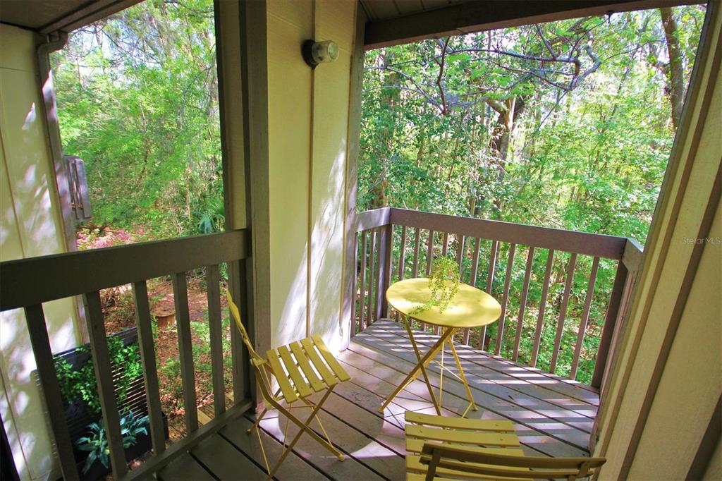 315 Southwest 54th Drive Gainesville, FL 32607 - Photo 10 of 36 a view of a balcony with floor to ceiling windows and wooden floor