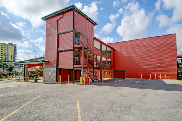 a front view of a building