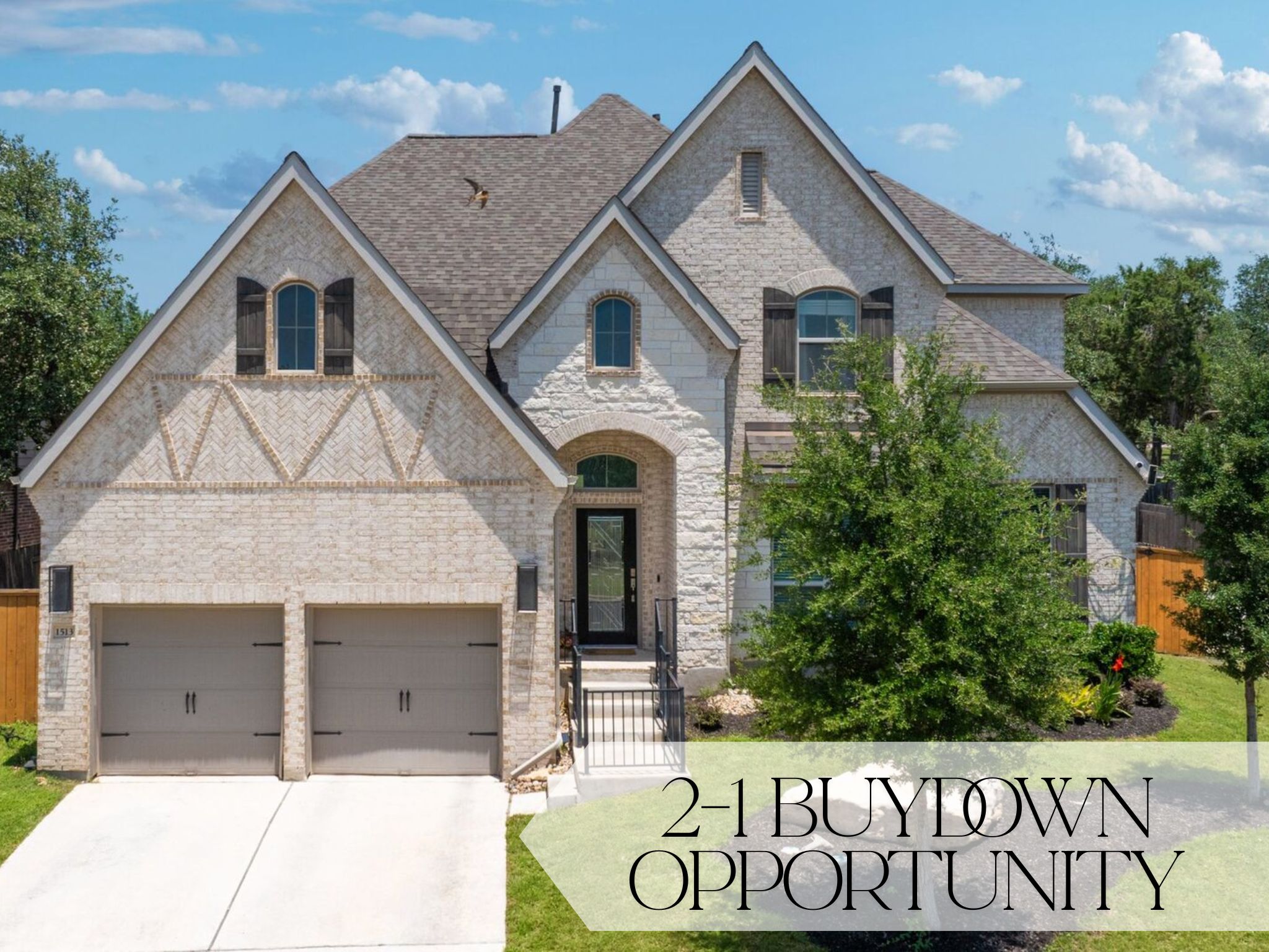 1513 Lakeside Ranch Road Georgetown, TX 78633 - Photo 1 of 40 A classic brick and stone facade welcomes with an arched entry and attached garage.