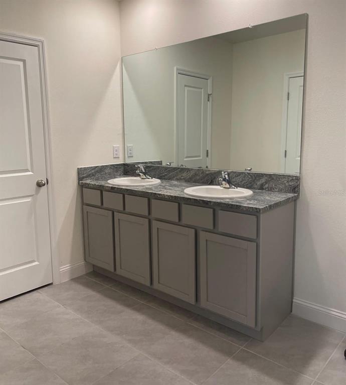 2771 Common Fig Run Wesley Chapel, FL 33543 - Photo 10 of 16 a bathroom with a granite countertop sink and a mirror