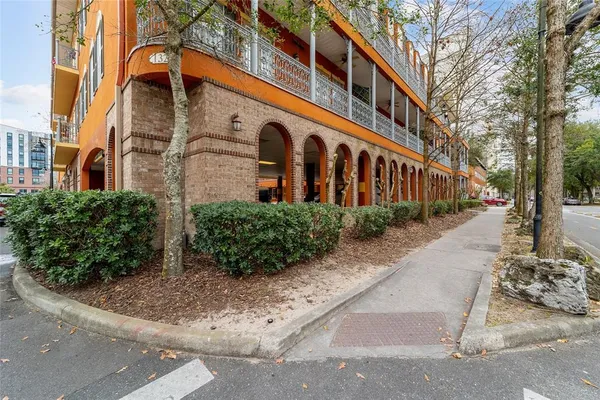 a front view of a building