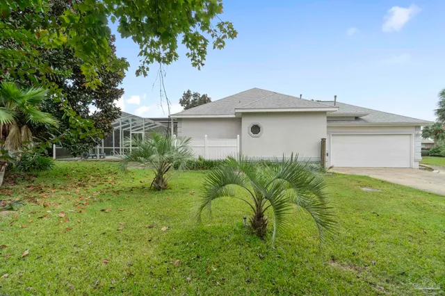 a house view with a garden space