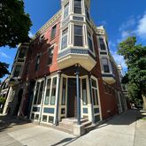 a front view of a building