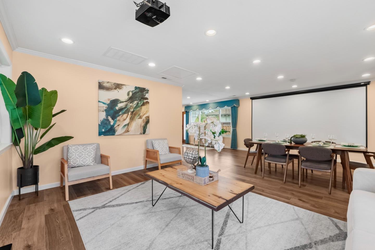 983 Smith Avenue Campbell, CA 95008 - Photo 14 of 57 a living room with furniture kitchen view and a potted plant