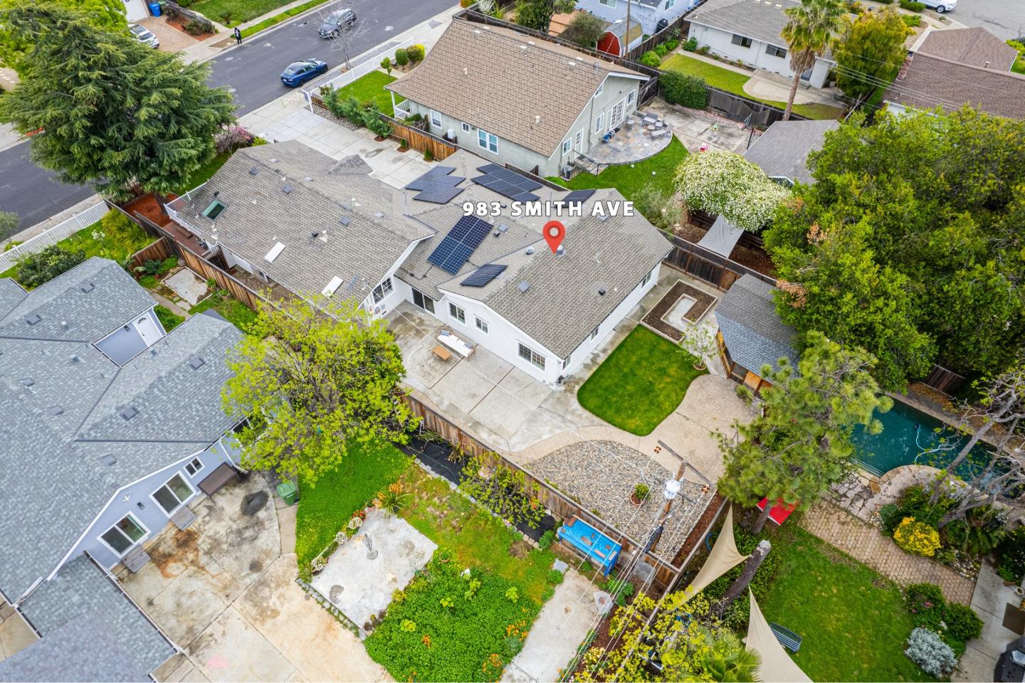 983 Smith Avenue Campbell, CA 95008 - Photo 51 of 57 an aerial view of a house with a yard