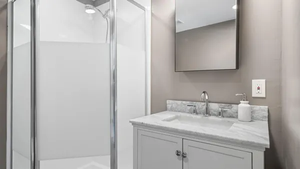 a bathroom with a shower